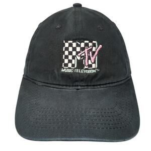 MTV Music Television Slideback Baseball Cap Black One Size Embroidered 6 Panel
